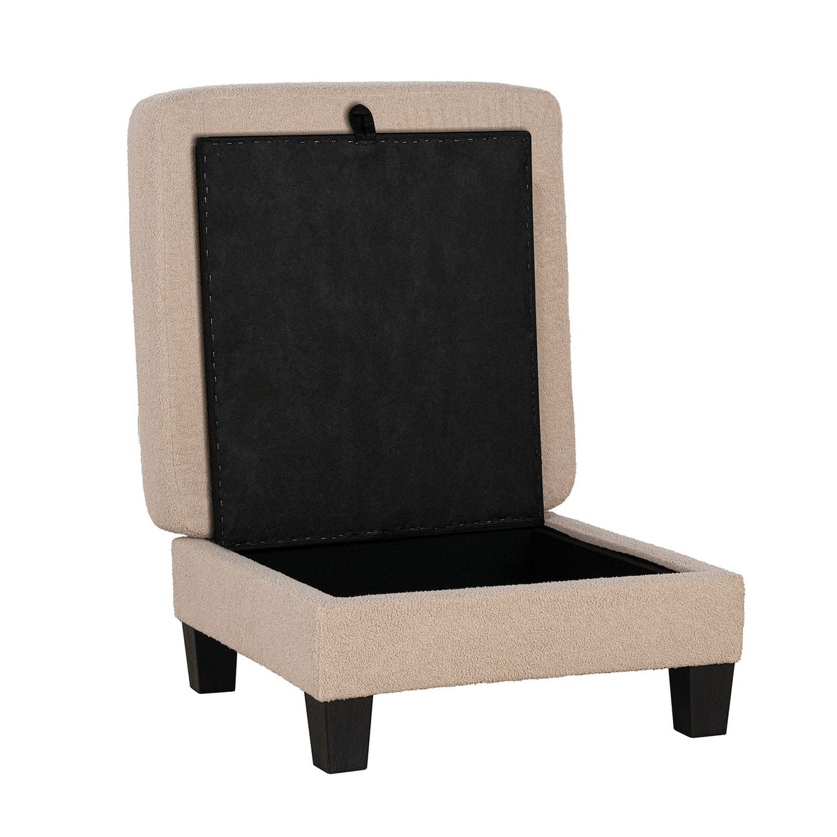 Beige Storage Ottoman - Contemporary Style, Square Design