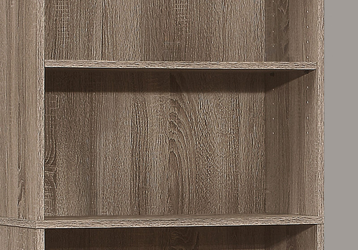 Taupe Particle Board Bookshelf 72" Tall - 3 Shelves