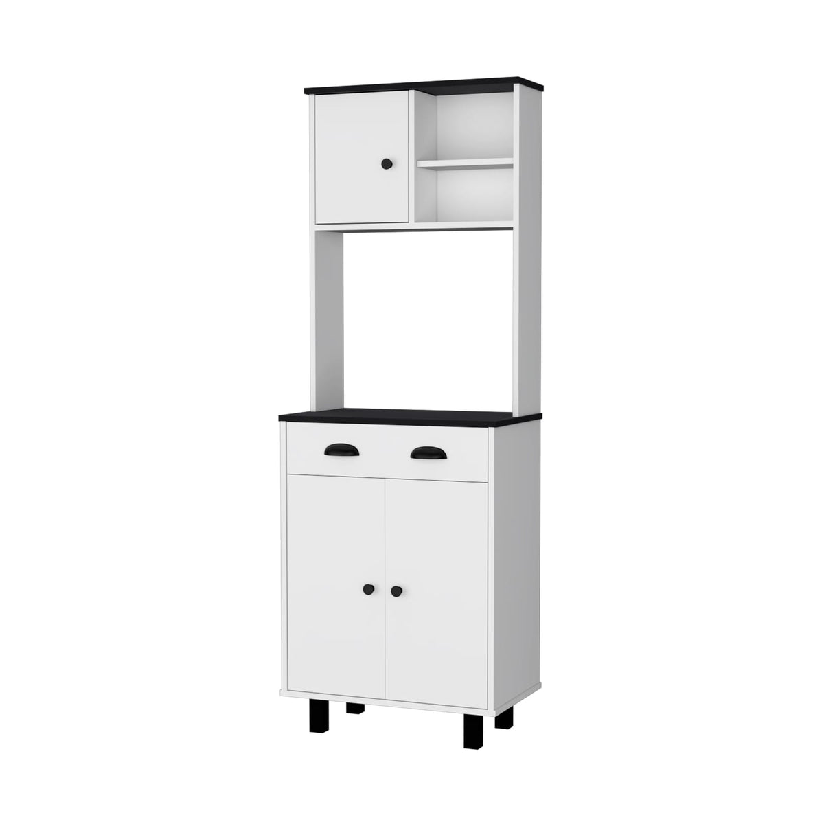 Modern Particle Board Kitchen Storage Cabinet with Shelves and Drawer