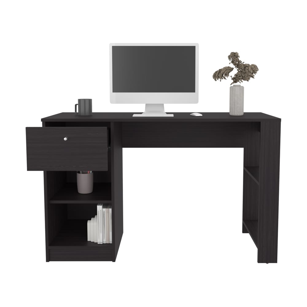Black Computer Desk with Storage Drawers - 18.5 x 47.3 x 29.8" for Home Office