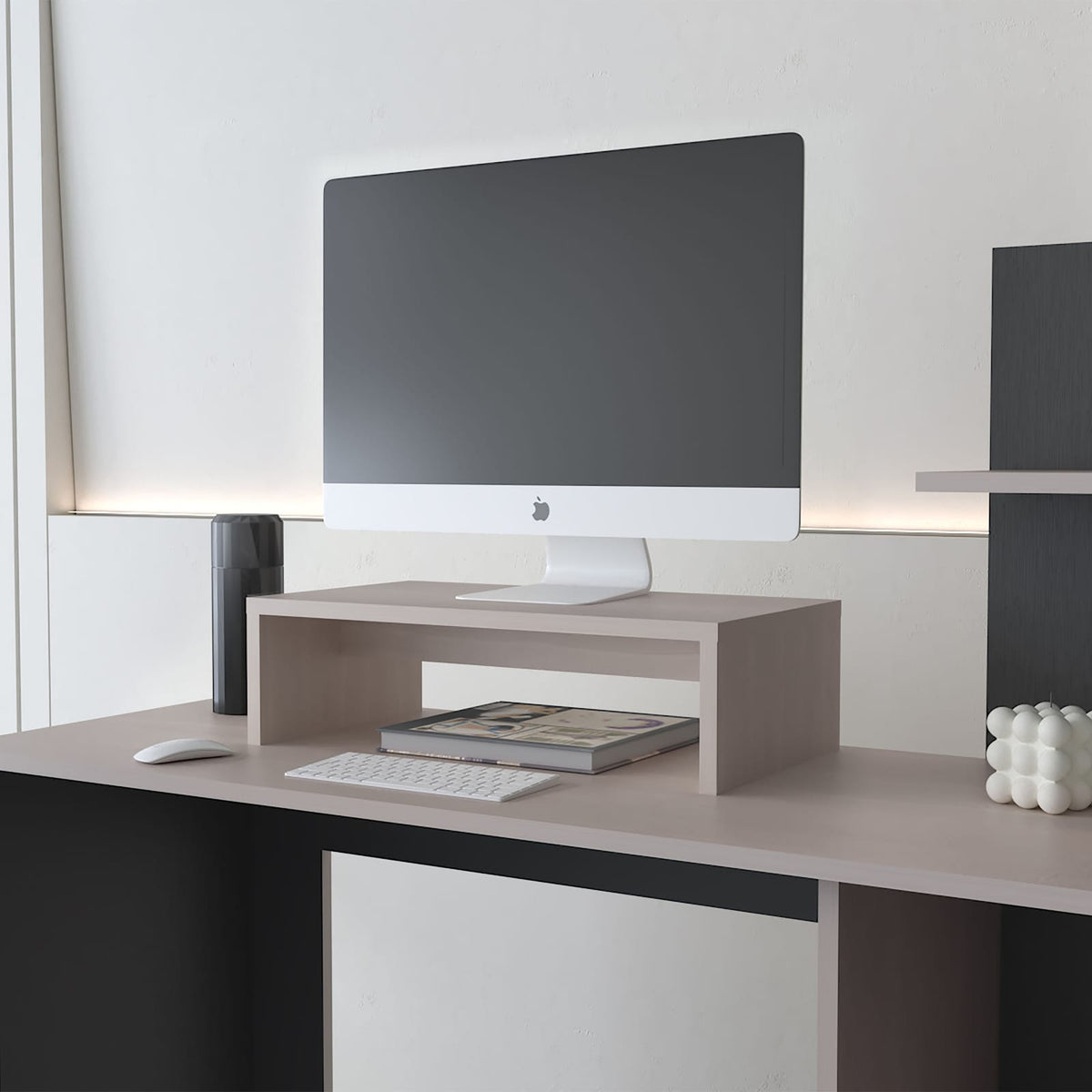 White Oak Monitor Stand - Adjustable Desk Riser