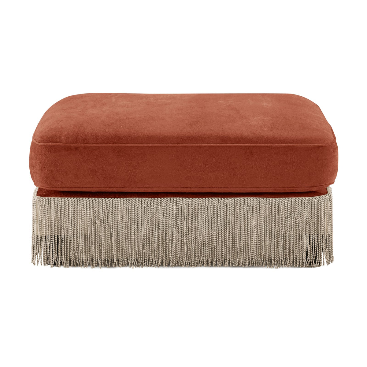 Red Brown Velvet Ottoman - Modular Sofa