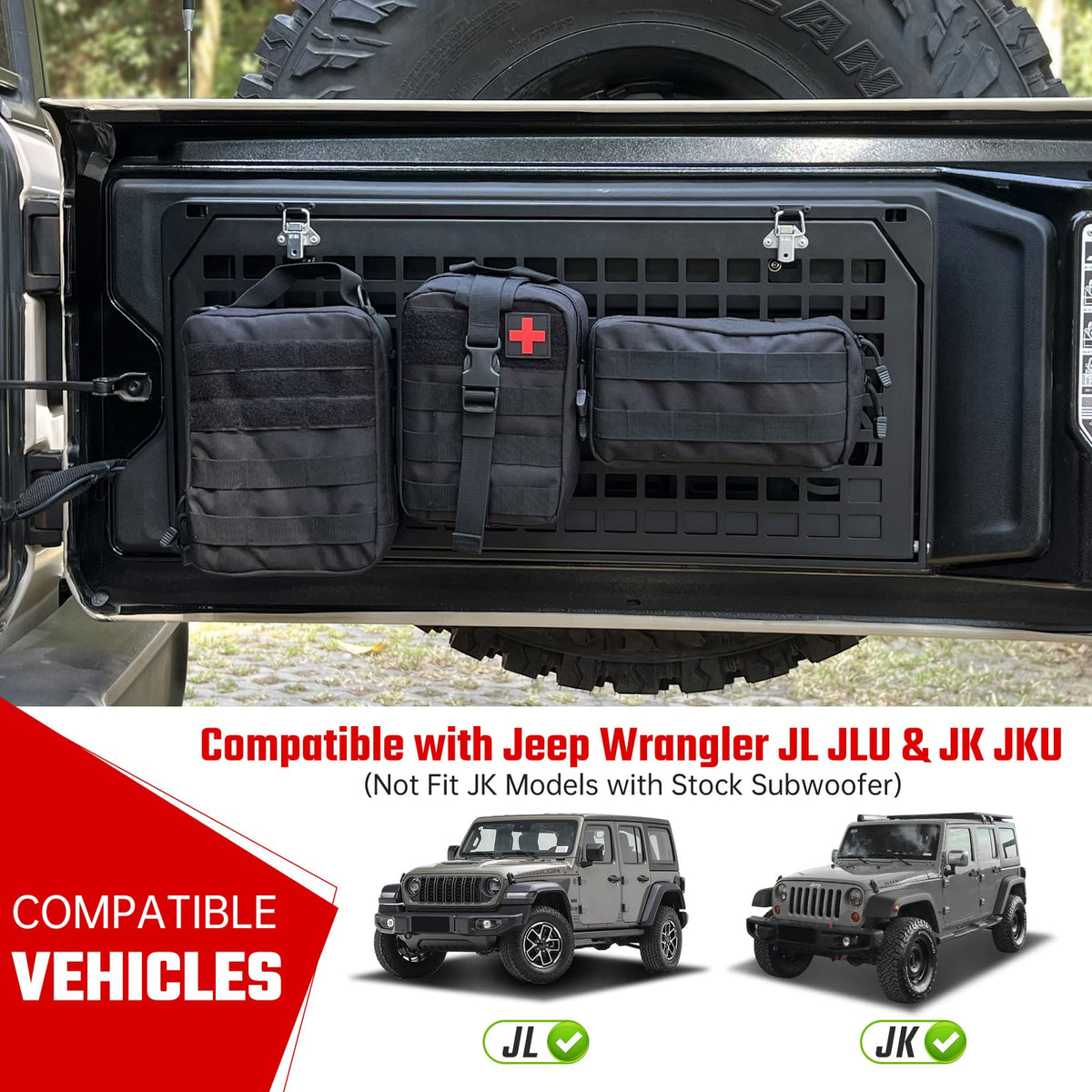 Jeep Wrangler Tailgate Table - 2 Tier Outdoor Camping Desk