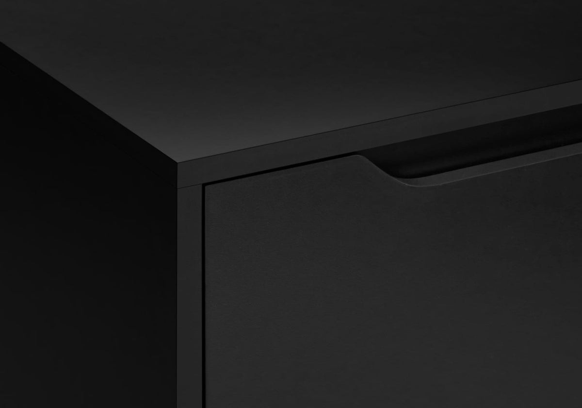 Black Accent Table with Storage Drawers - 24" High