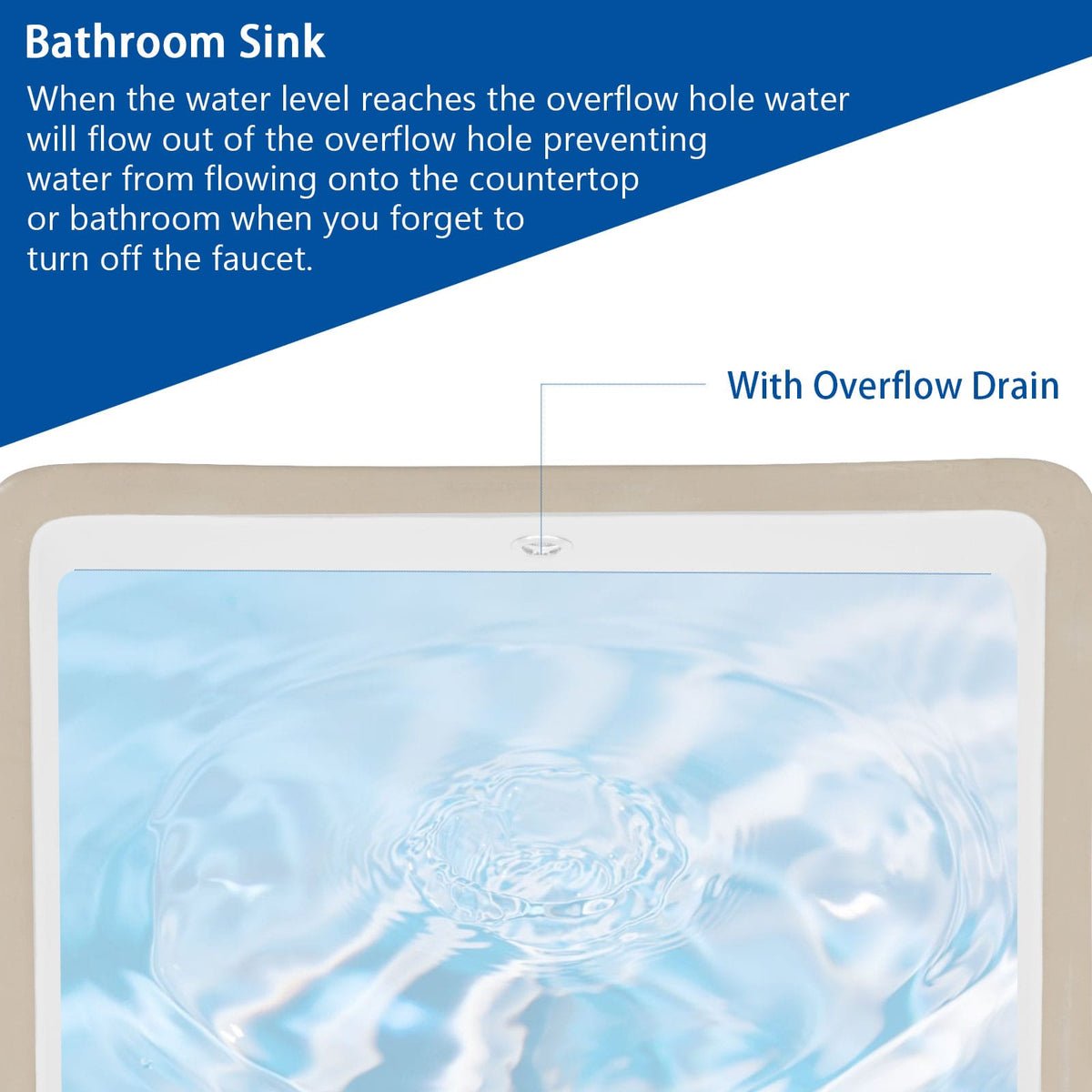 White Ceramic Bathroom Sink - Durable & Stain Resistant
