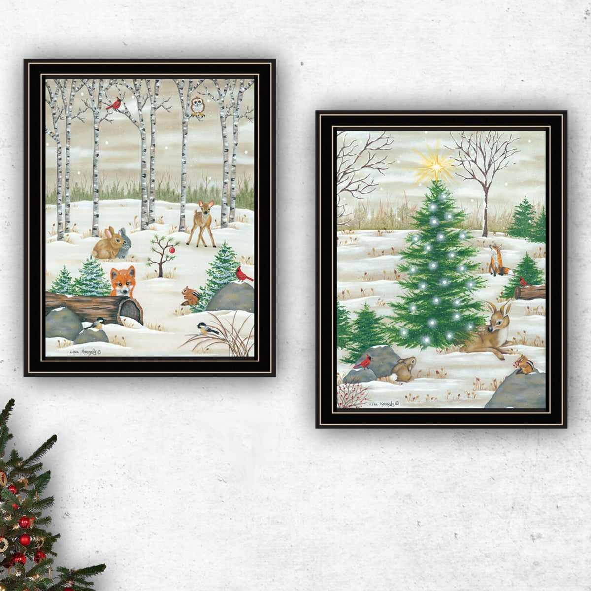 Trendy Woodland Wall Art - Multi-Colored Prints for Living Room & Bedroom