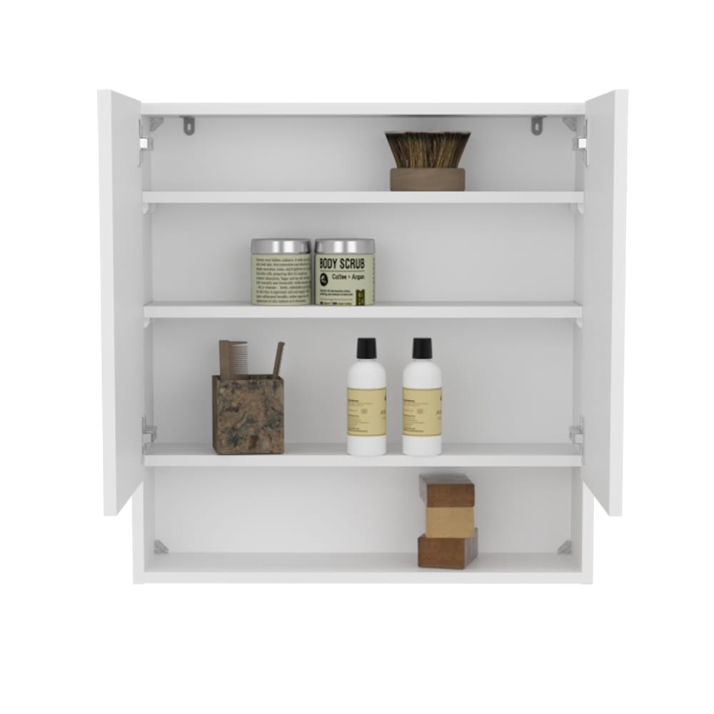 Modern White Particle Board Bathroom Storage Cabinet with Mirrors