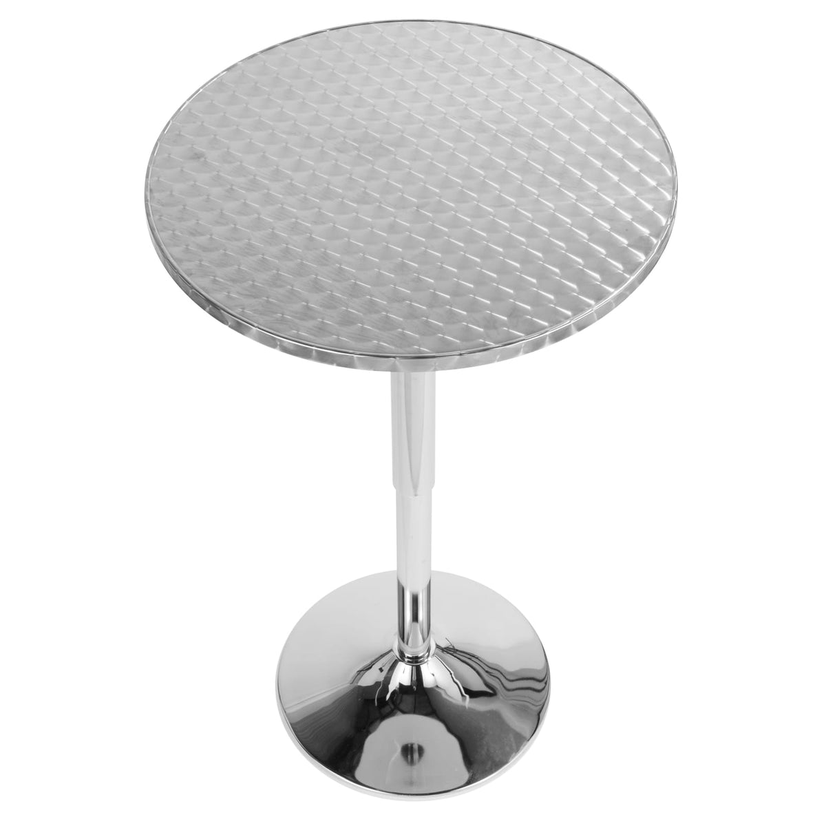 Adjustable Silver Metal Bar Table for Kitchen Storage & Dining Rooms