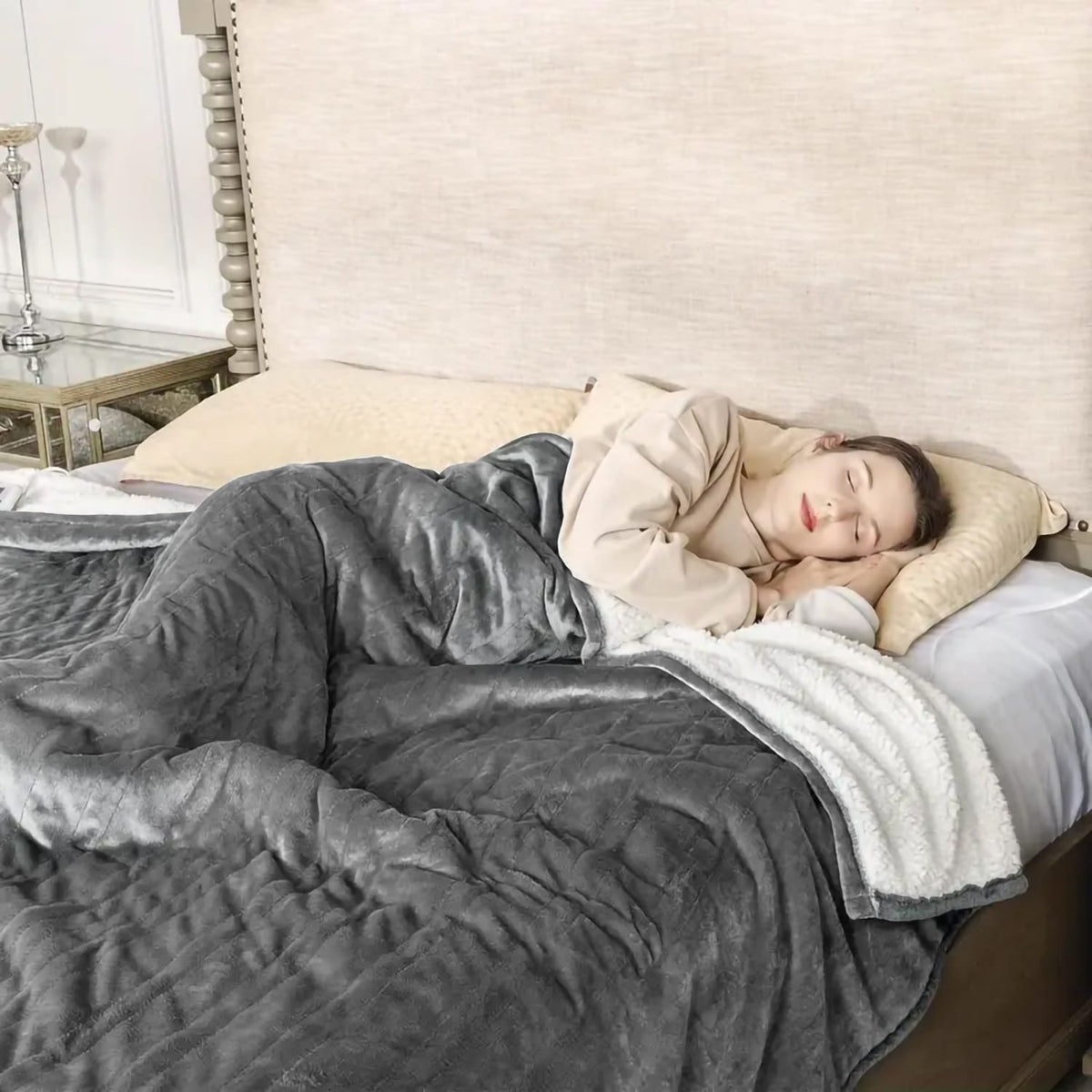 70x90 Grayish Flannelette Electric Blanket