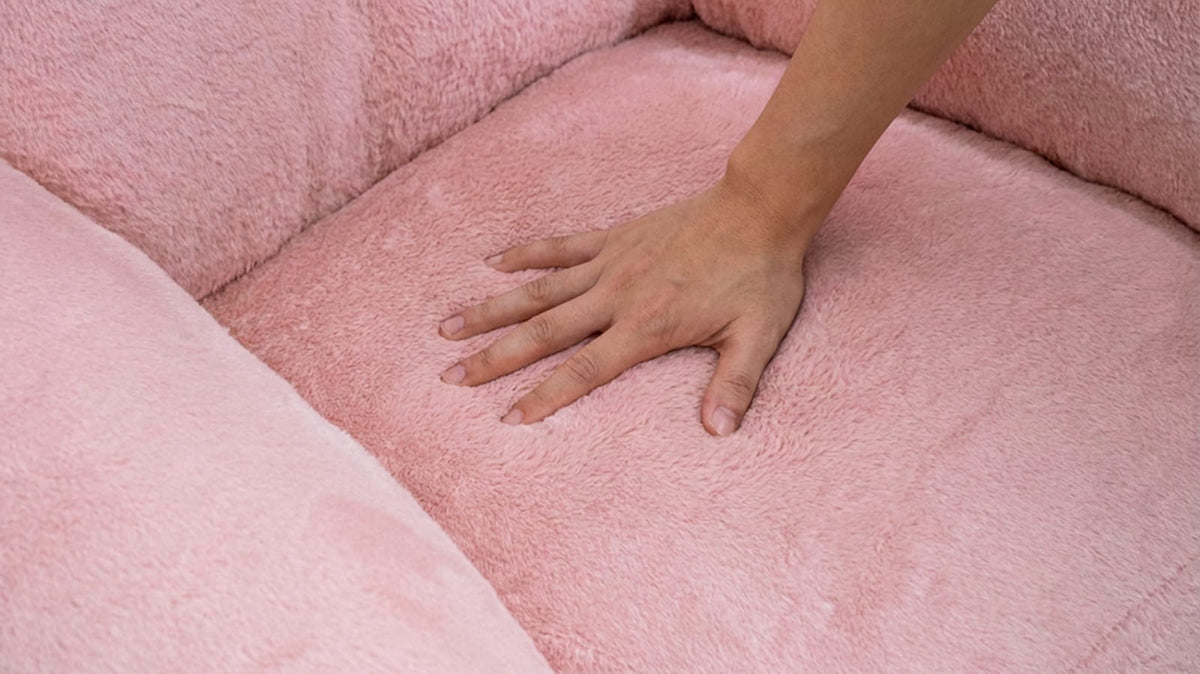 Heart-Shaped Faux Fur Bean Bag Chair - Pink for Living Room