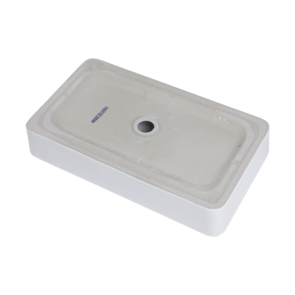 24" White Ceramic Rectangular Vessel Sink - Bathroom Vanity