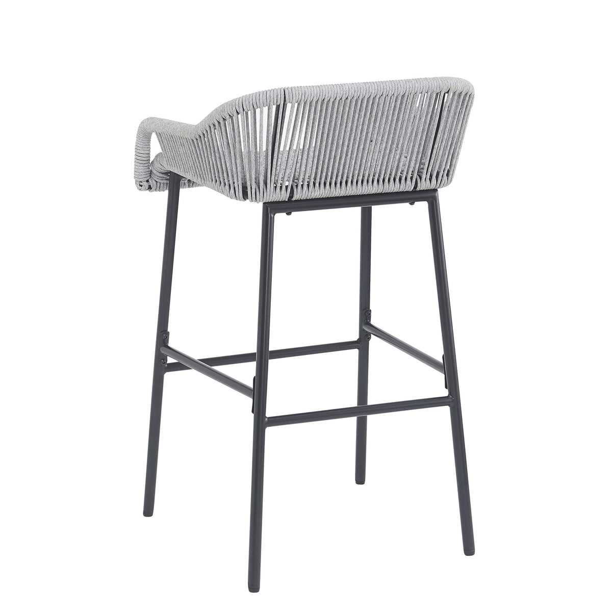 Light Gray Iron Rope Bar Stools - 2 Piece Patio Set