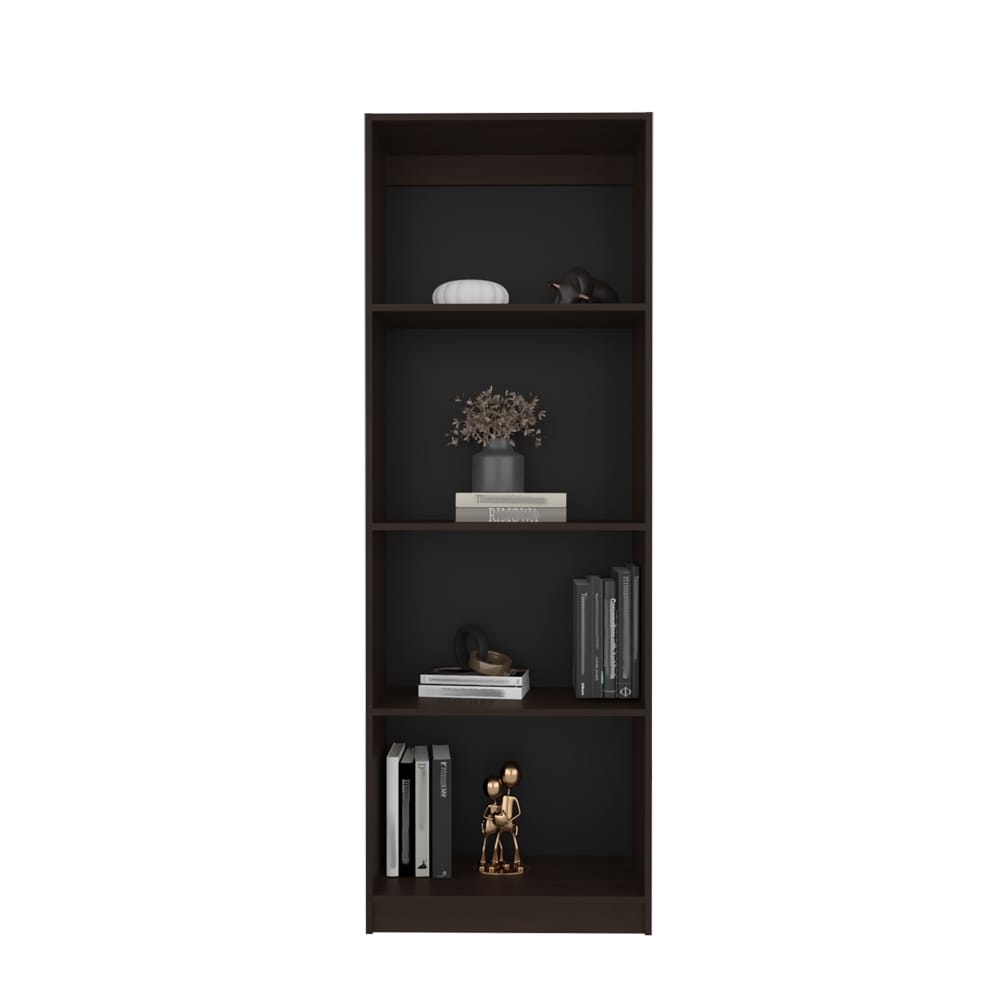 Bookcase Benzoni Nova - Stained Walnut Bookcase, 54" Wide Display Shelf