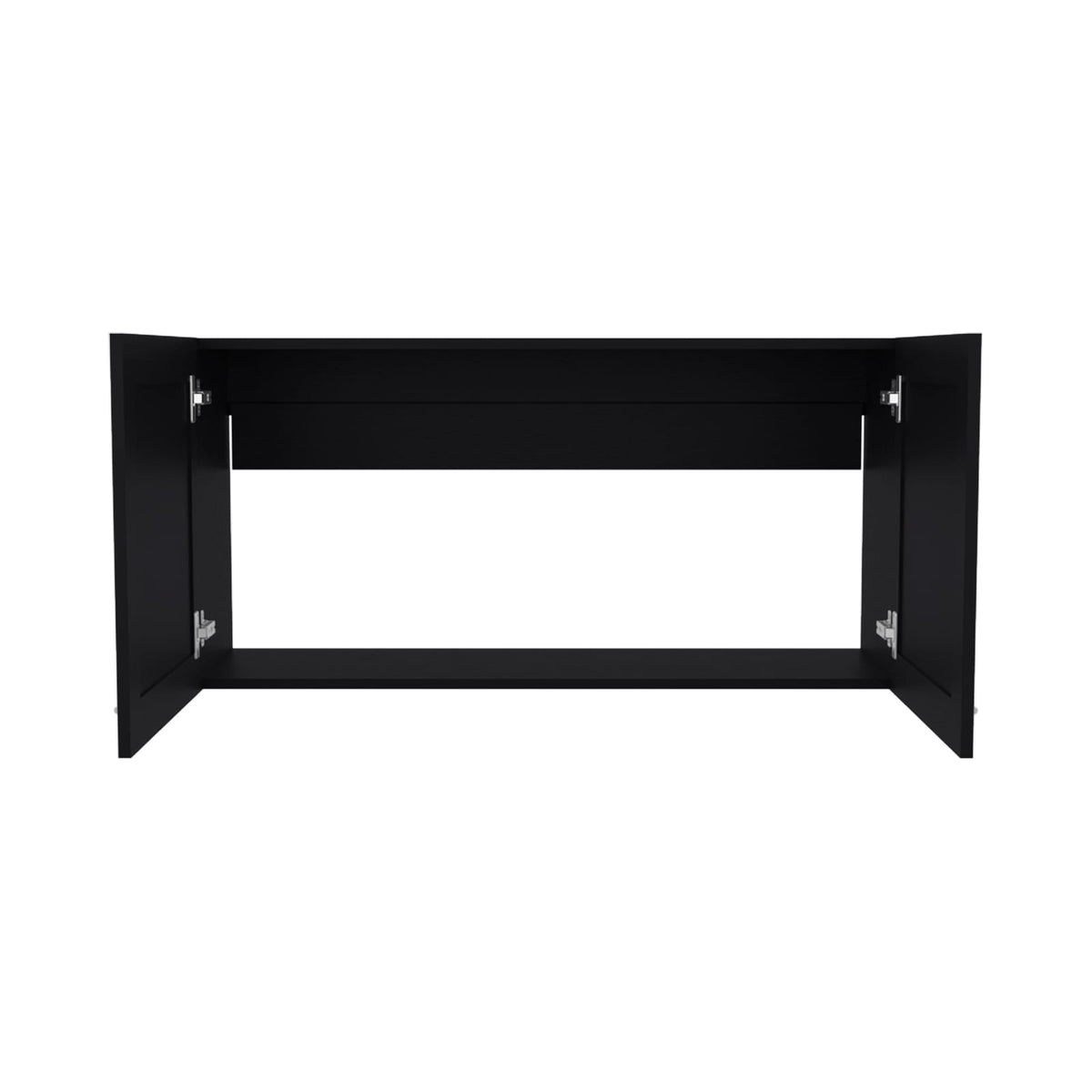 Black Wall Cabinet - 2 Doors, Compact Storage for Living Room