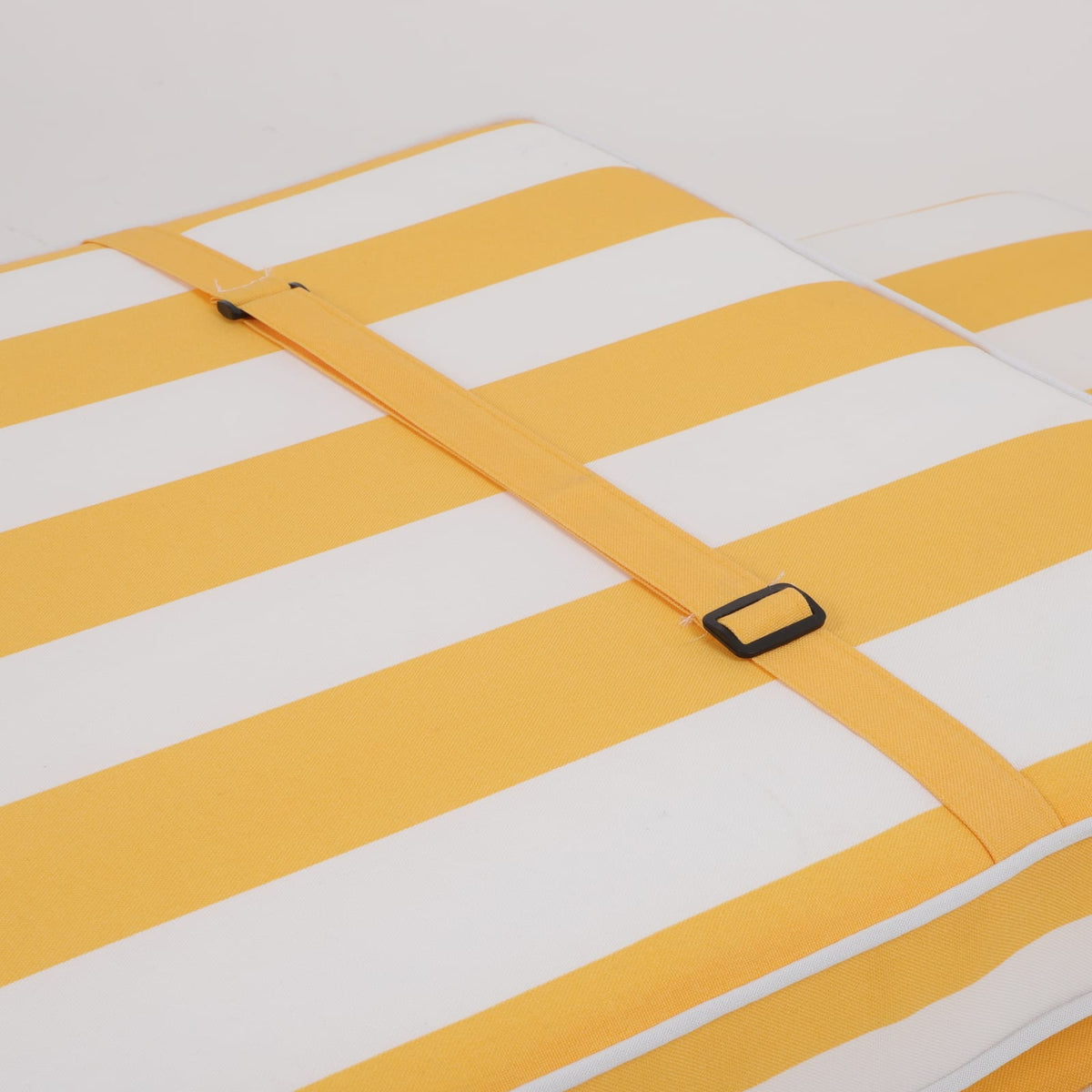 2 Piece Outdoor Lounge Chair Cushions - Yellow & White Cotton