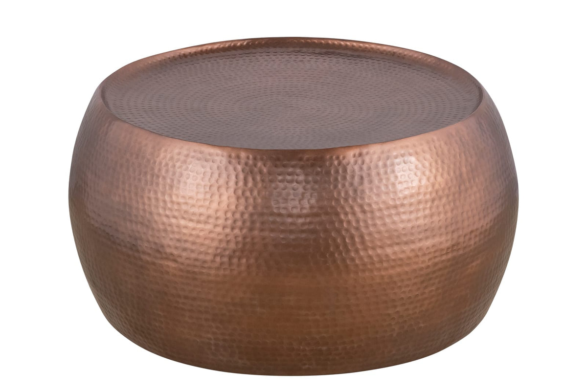 Copper Round Coffee Table - 32 Inch Modern Design