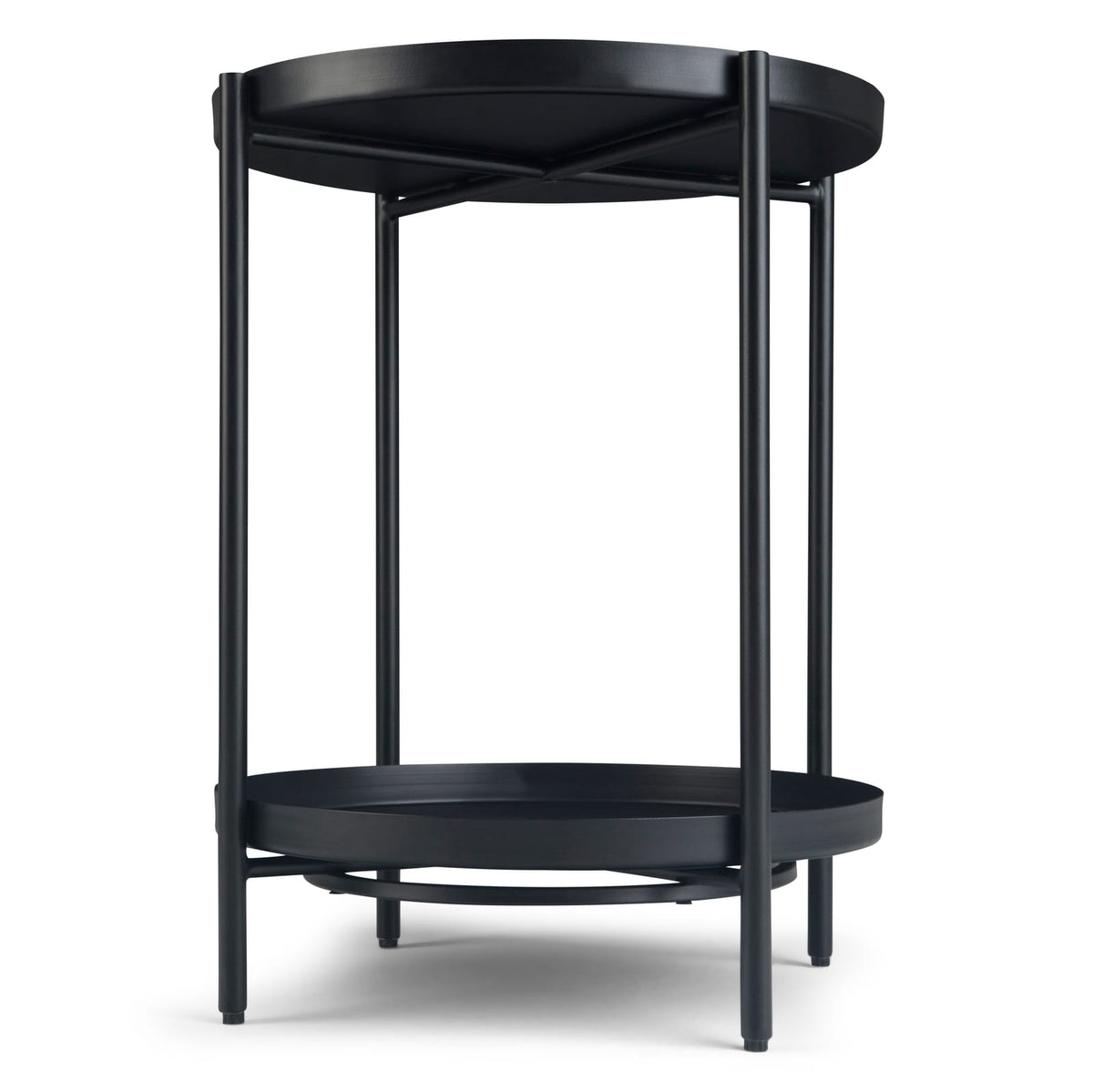 Black Metal End Table - 16.9 x 16.9 Inches