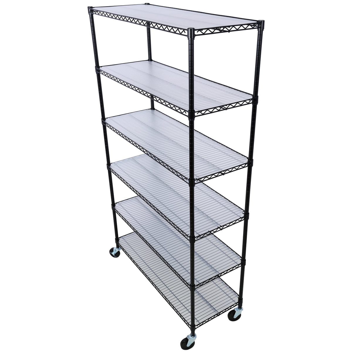 6-Tier Metal Shelving Unit - Black - 18"D x 48"L x 82"H
