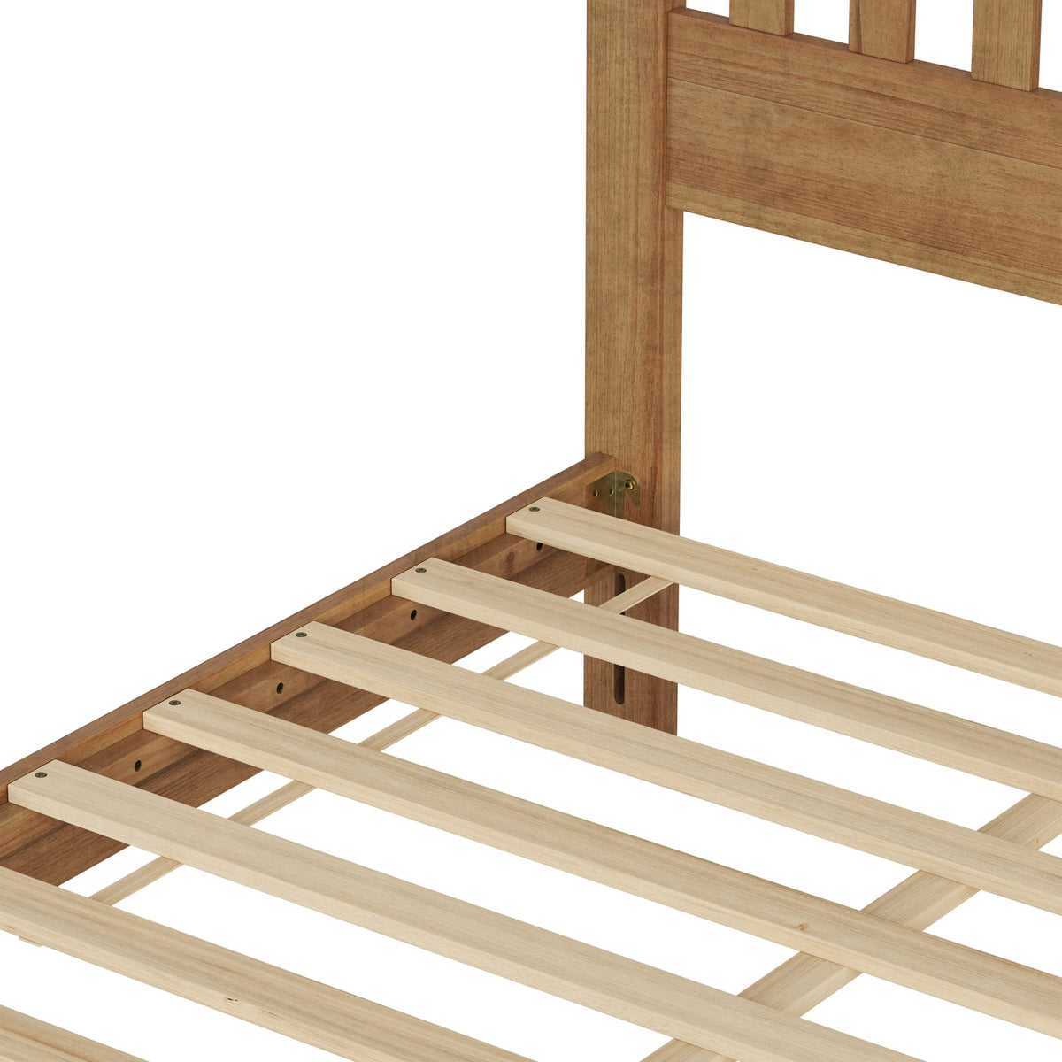 Mission Style King Bed Frame with Integrated Slat System for Bedroom