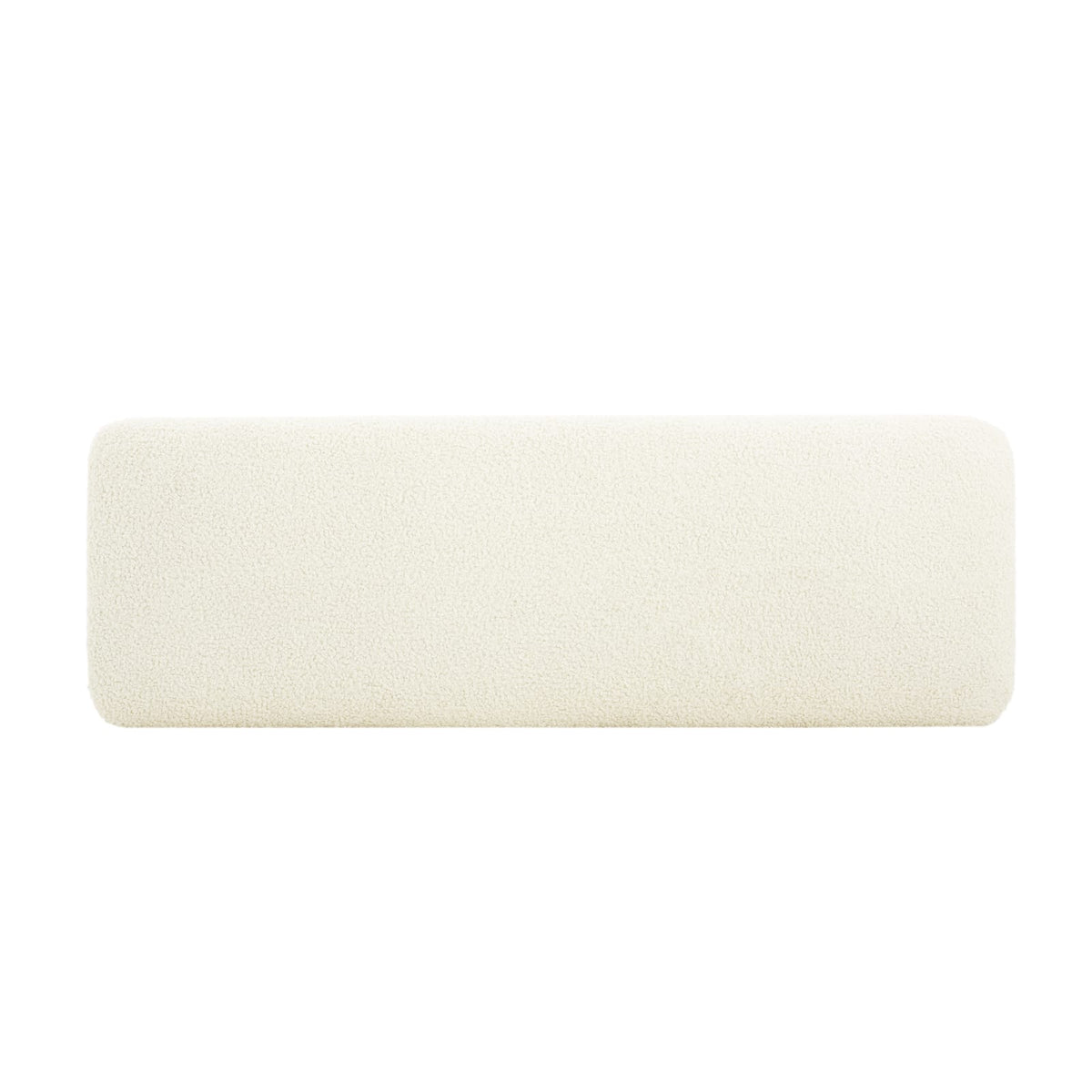 White Polyester Storage Ottoman for Kitchen or Dining Room