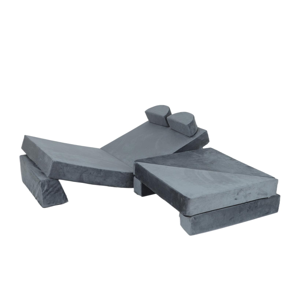 14 Piece Kids Sofa Modular Play Couch - Gray