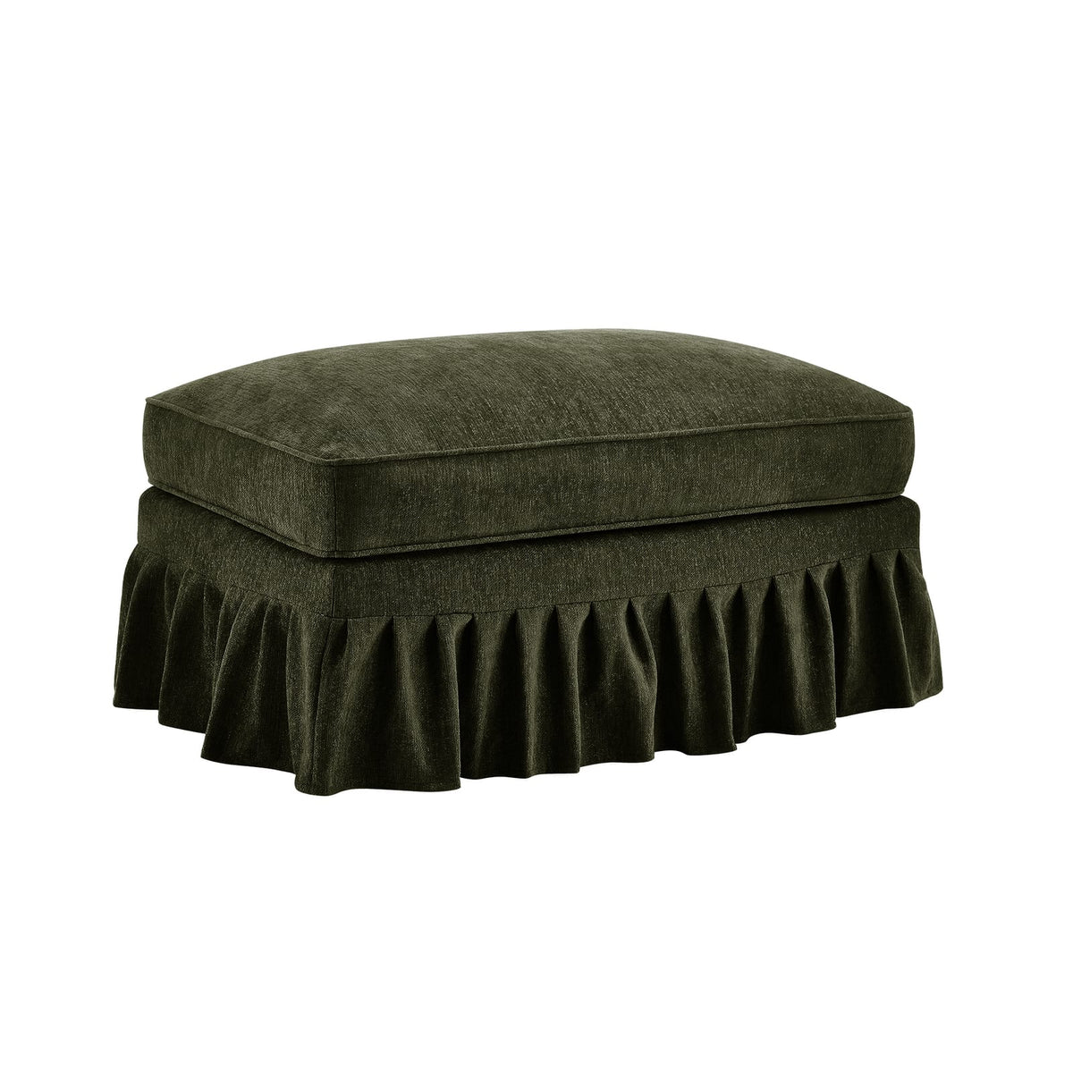 Green Chenille Ottoman - 35.4" Size