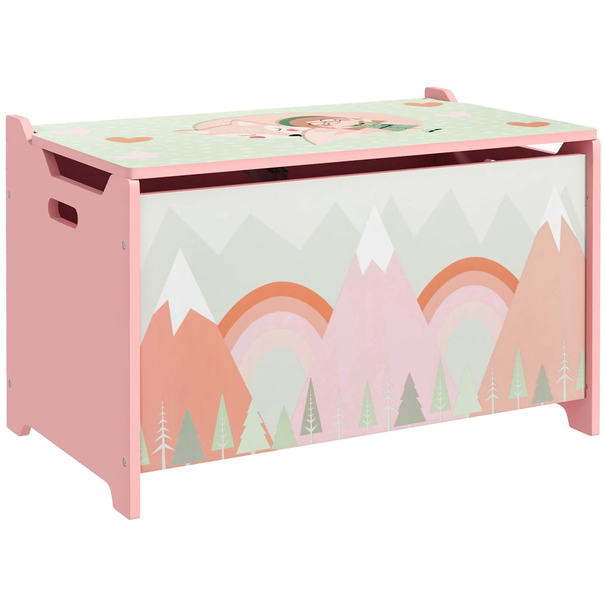 Pink MDF Toy Box - Kids Bedroom Storage