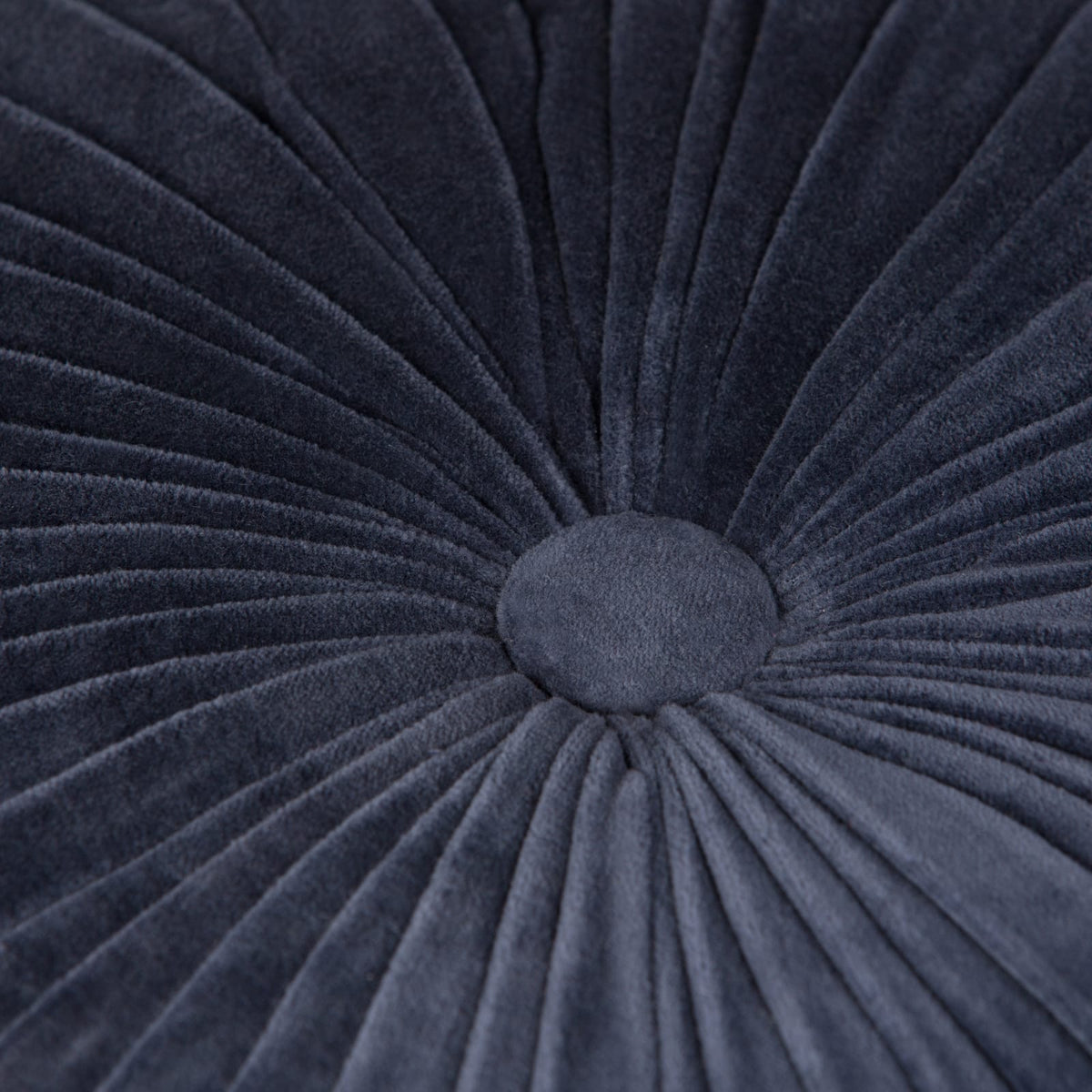 Navy Blue Velvet Round Pouf - 20 Inch Wide