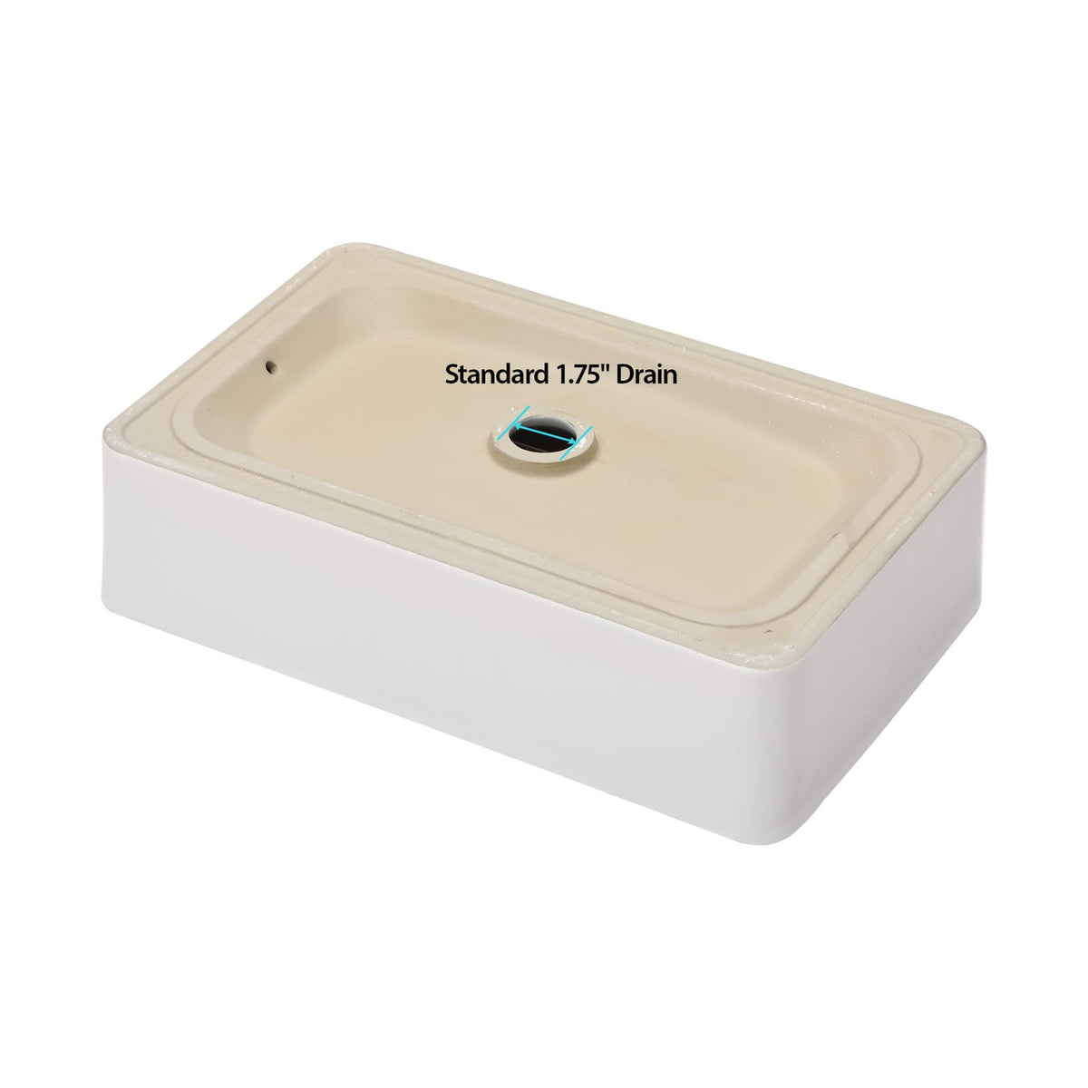 21" White Ceramic Bathroom Sink - Storage & Style