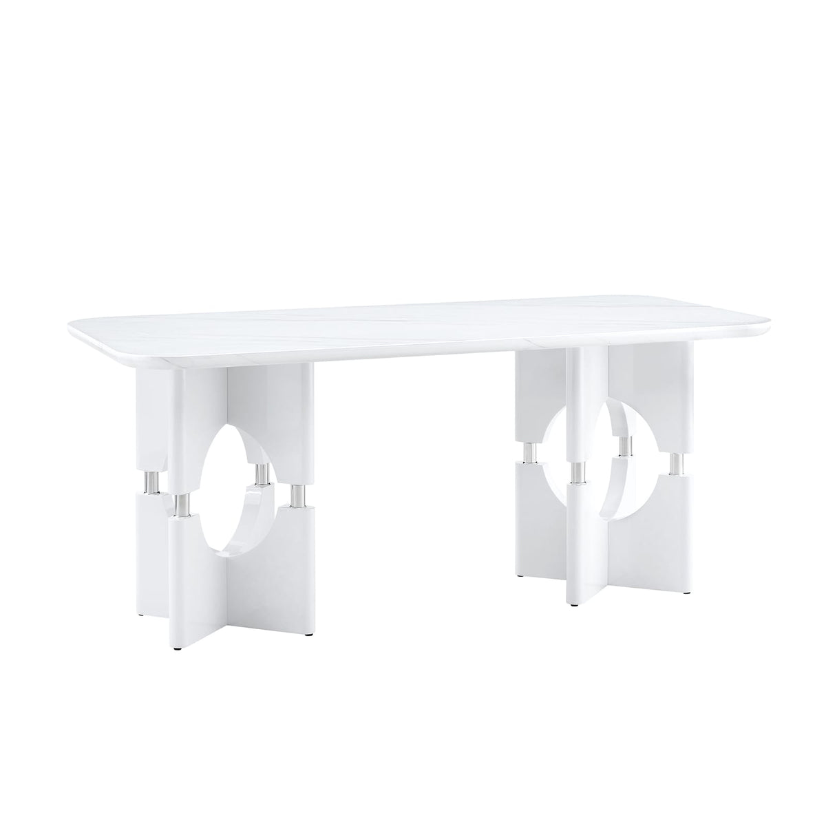 7-Piece Black & White Dining Table Set - Seats 6