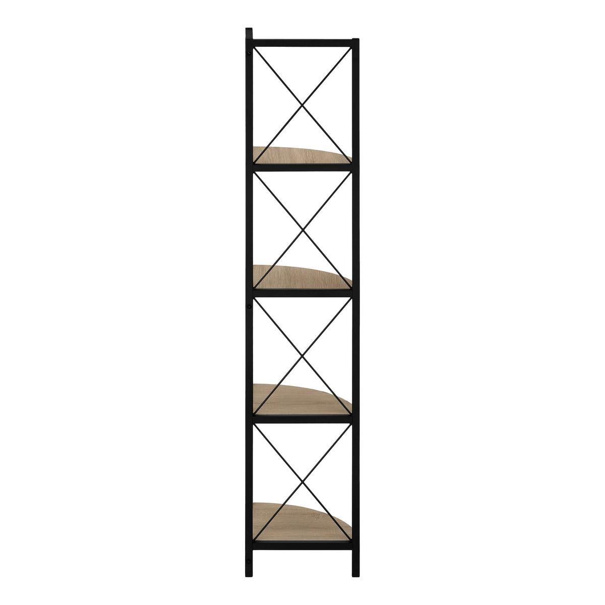 4 Tier Taupe Metal Etagere Bookshelf - Corner Display Shelf