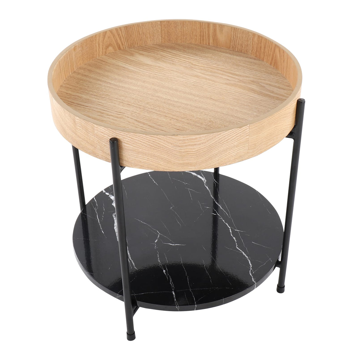 Contemporary Black Metal End Table - Storage & Style
