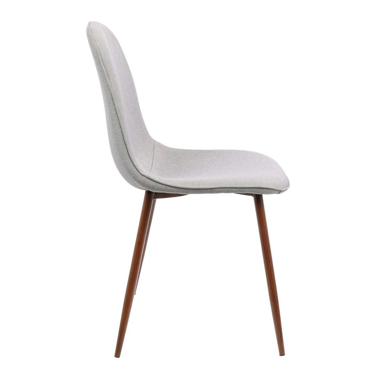 Grey Fabric Dining Chairs - Set of 2 Mid-Century Style