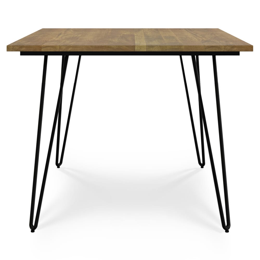 Light Brown Metal & Wood Dining Table - 6 Person