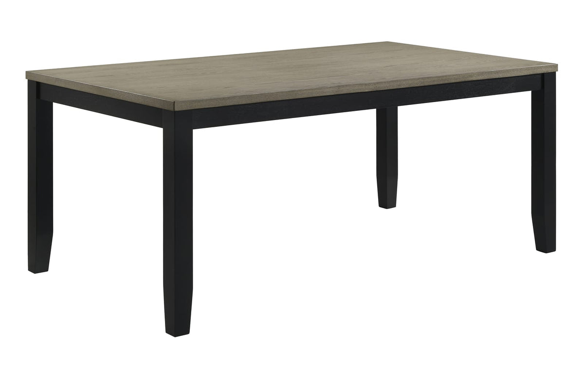 6-Person Rectangular Dining Table - Black Wood Table