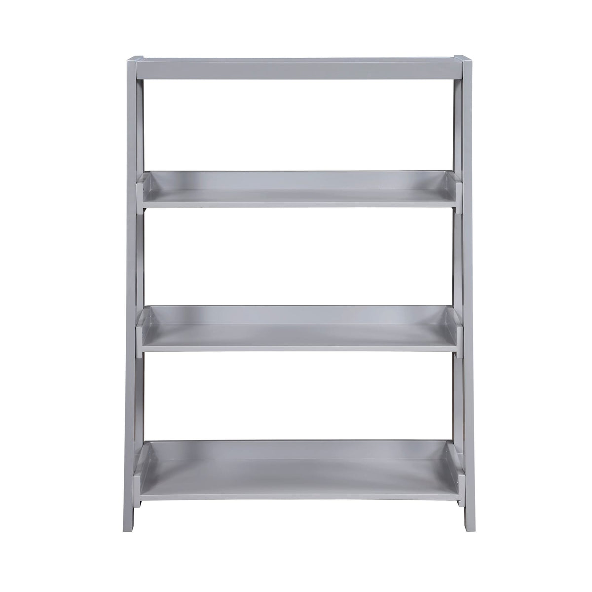 3-Shelf Gray Wood Bookcase - Display Shelving Unit for Living Room