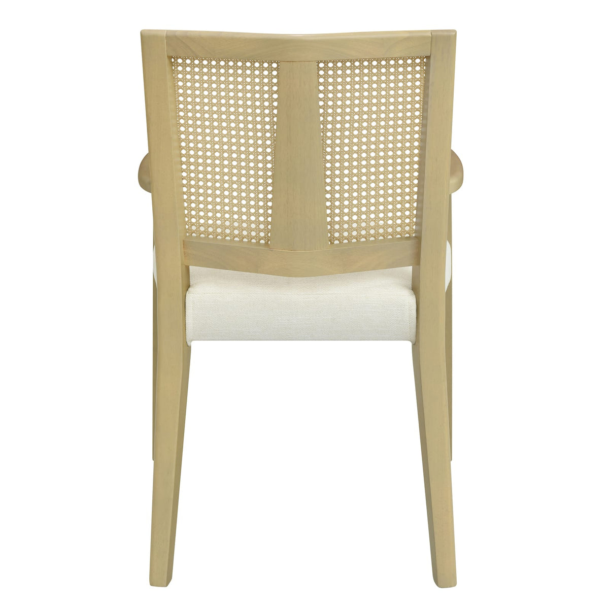 ARM Dining Chairs Set of 2 - Beige & Light Ash Wood Fabric
