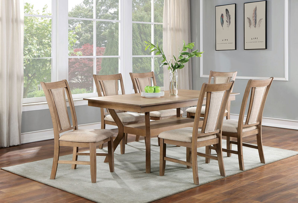 6-Person Natural Wood Dining Table - Rectangular Kitchen Table