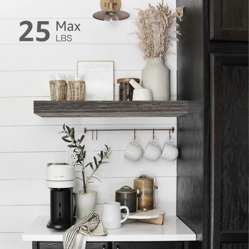 Floating Bathroom Shelves - Grey, 2-Shelf Wall Mounted Shelf Unit
