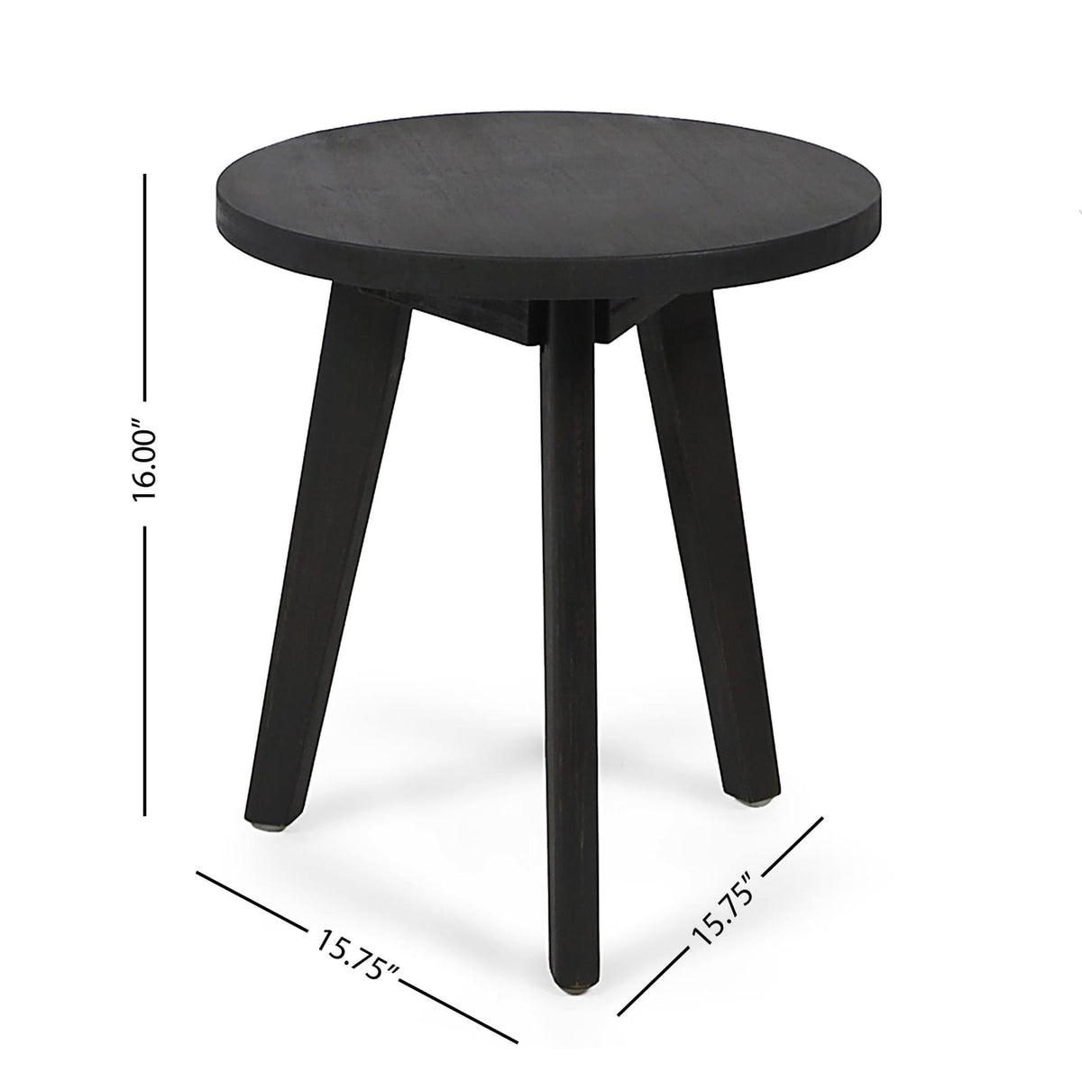 Gray Acacia Wood Outdoor Side Table for Garden Patio Use