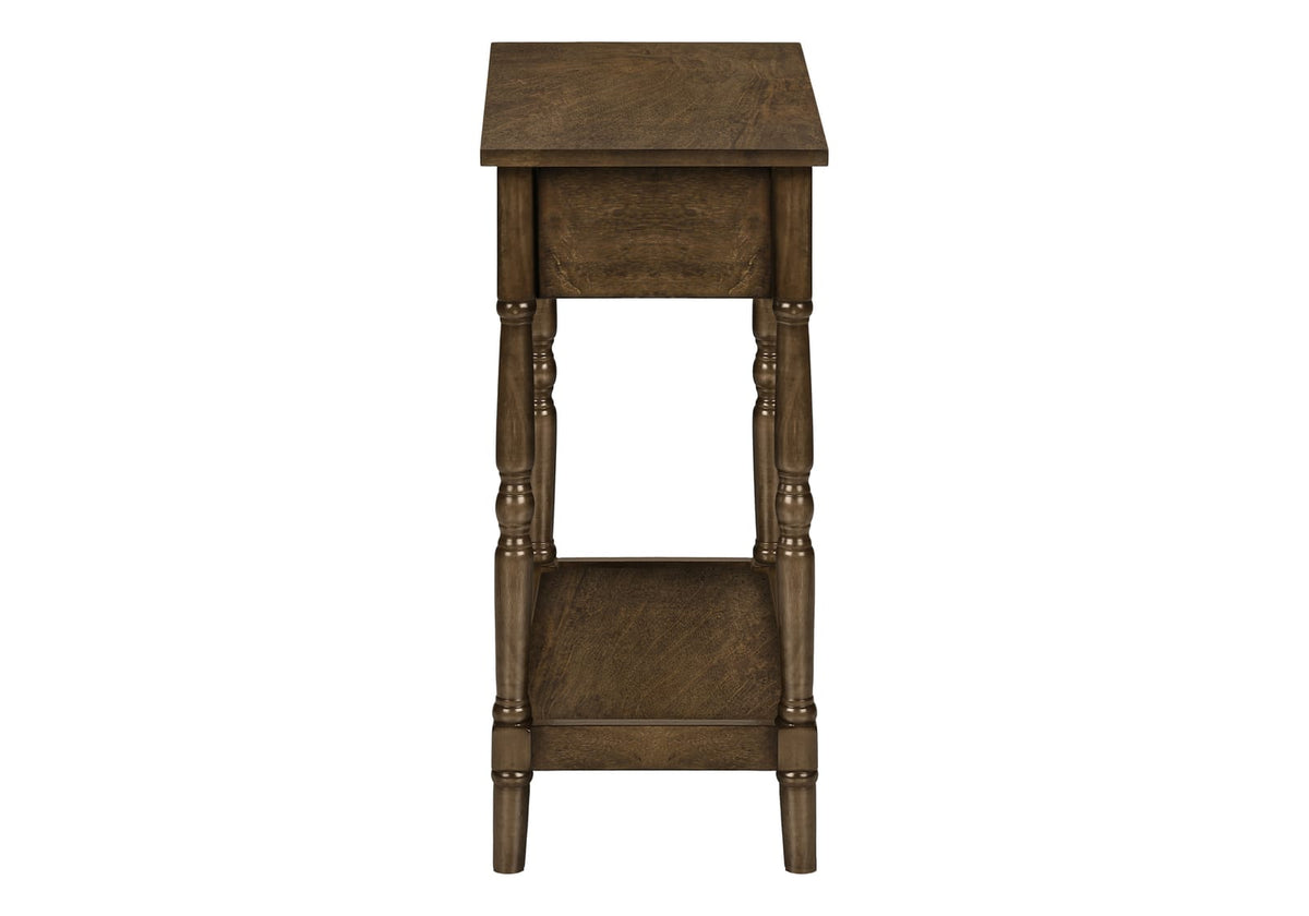 Espresso Accent Table - 2 Tier Storage Side Table