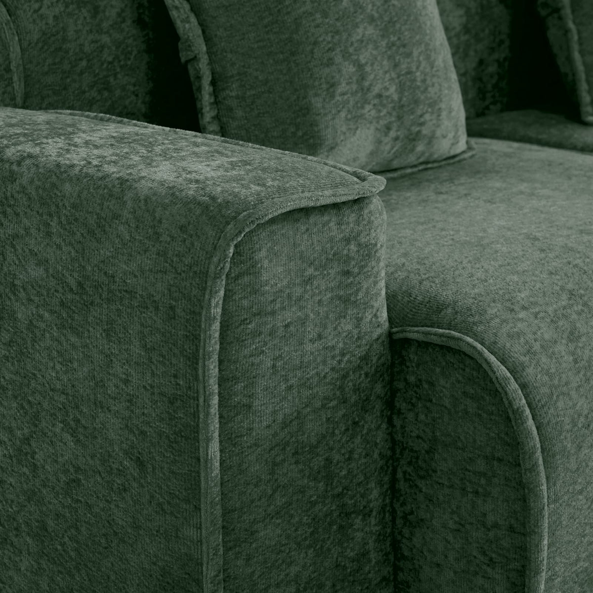 Green Velvet 2 Seat Modular Sofa - No Assembly Needed for Living Room