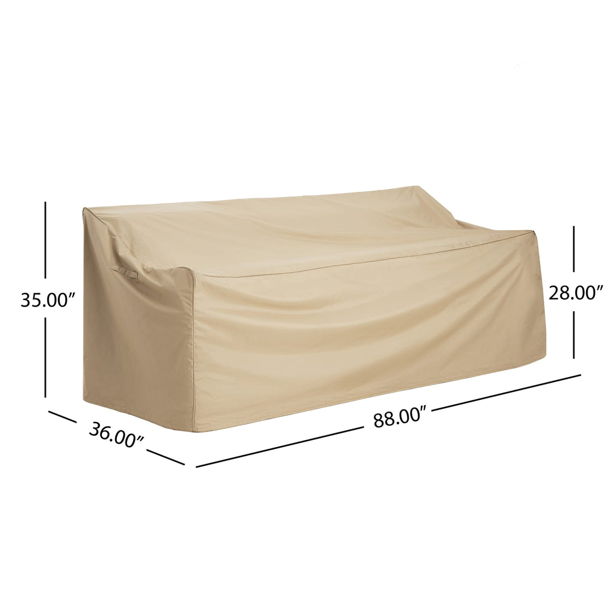 Beige 3-Seater Patio Sofa Cover - Weather Resistant Fabric