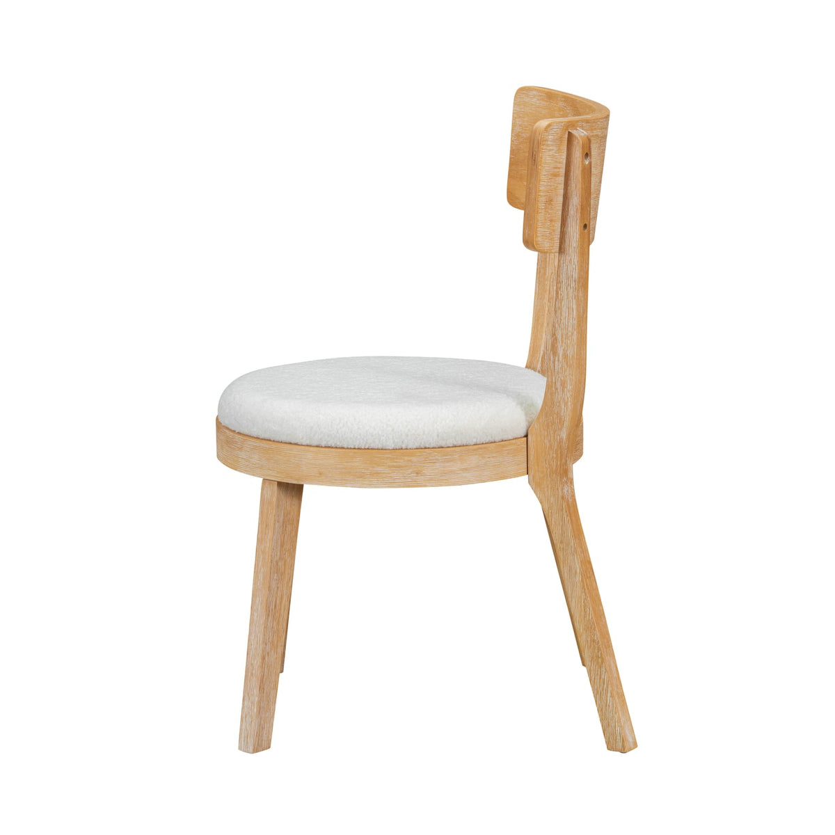 Beige Natural Upholstered Dining Chairs Set of 2