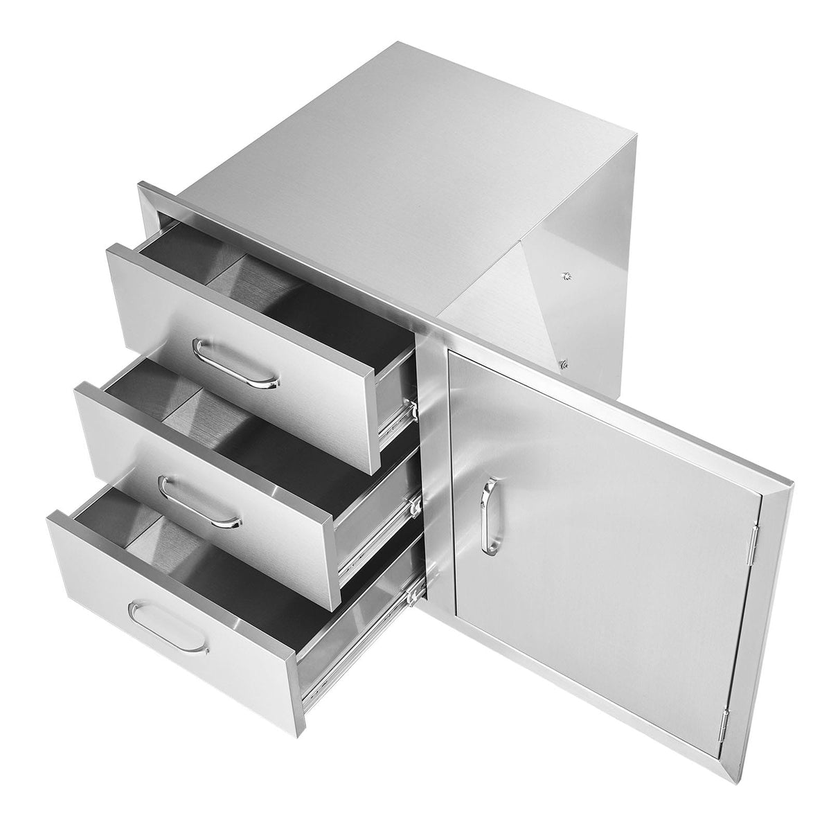 Stainless Steel BBQ Drawer Combo - 38.3"W Outdoor Kitchen Storage
