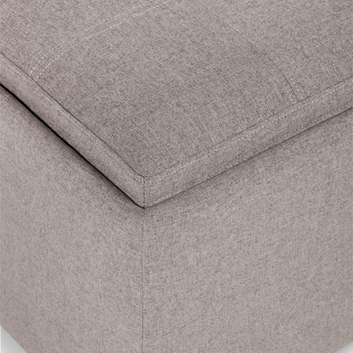 35" Gray Fabric Storage Ottoman with Tray Tops