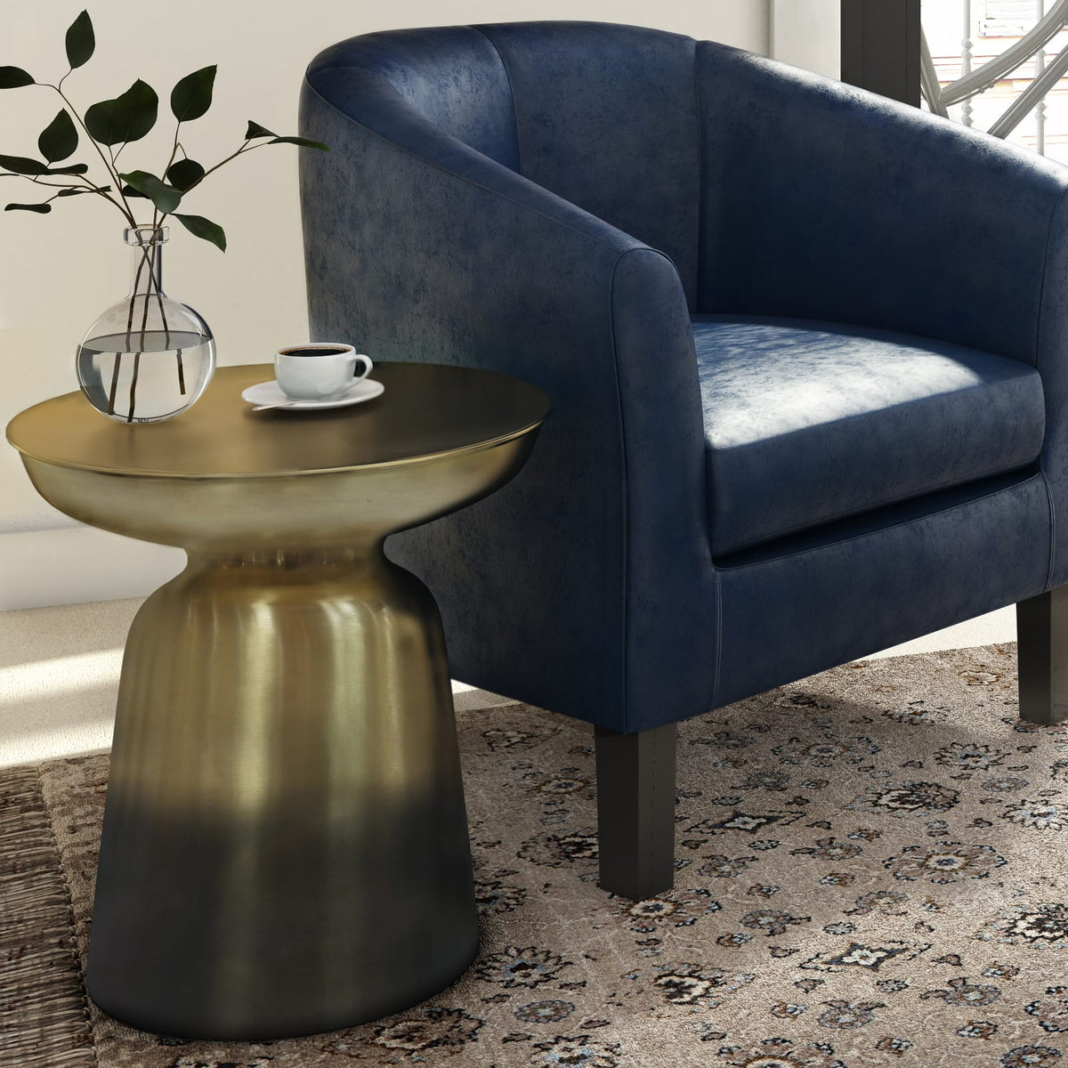 Black Metal Accent Table - 16.5" Wide