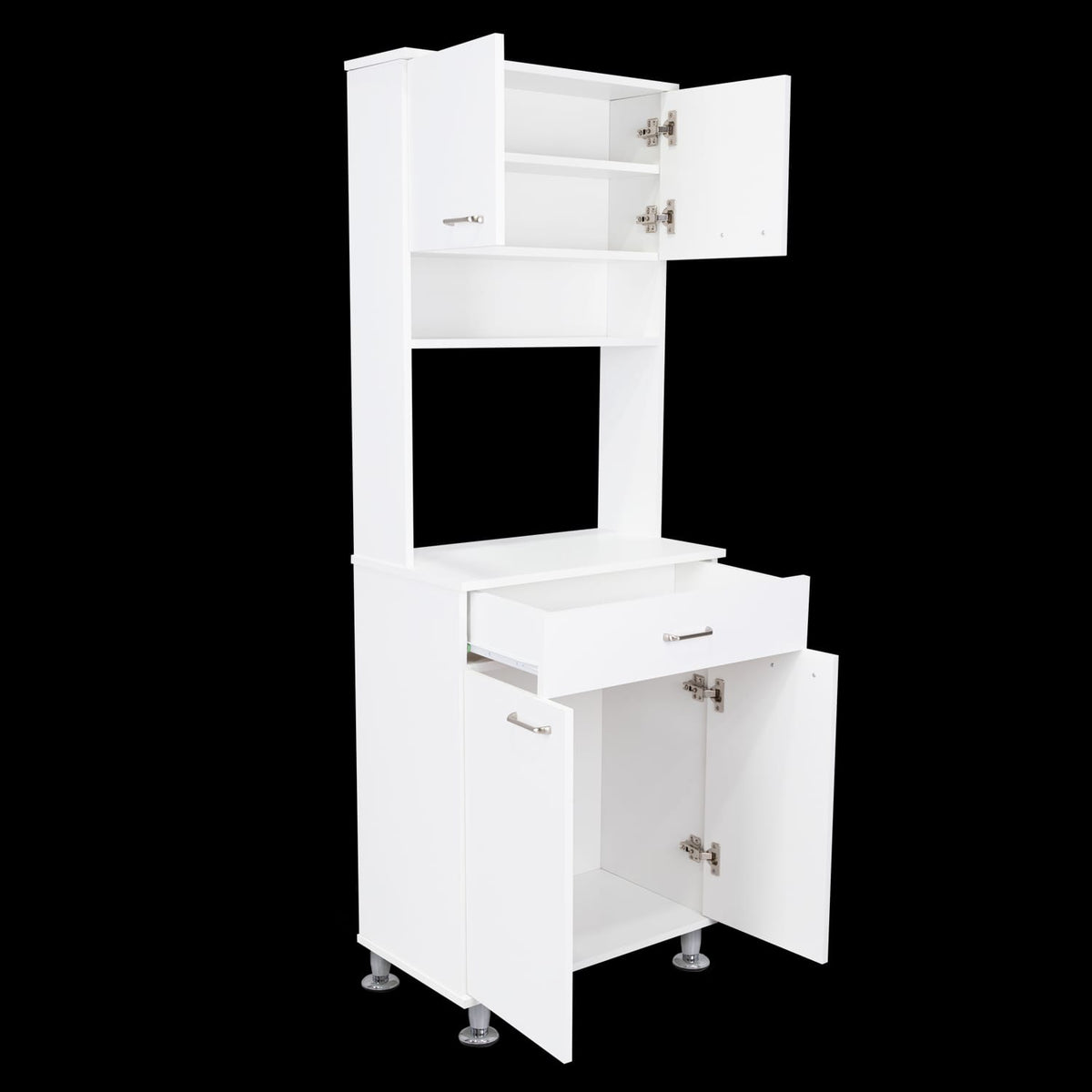 Bay Area Pantry - Two Door Cabinet, One Drawer, White