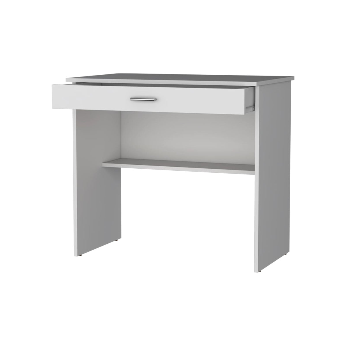 White Computer Desk with Drawers & Shelf - Office Table
