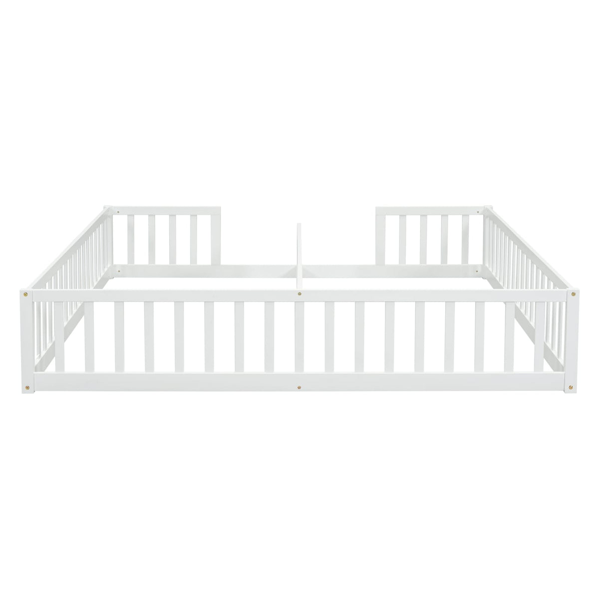 Twin Size White Pine Bed Frame with Guardrails